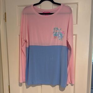 Lilly Pulitzer Pink and Blue Long Sleeve Shirt